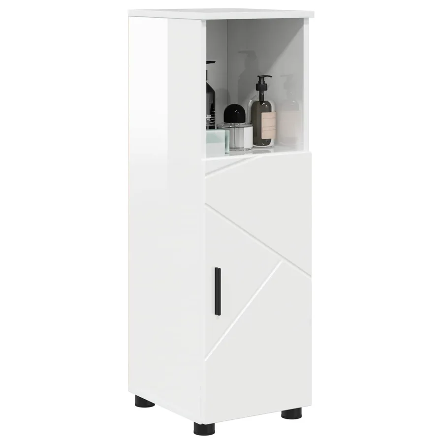 Cabinet de salle de bain Blanc brillant 30 x 35 x 95 cm - 3