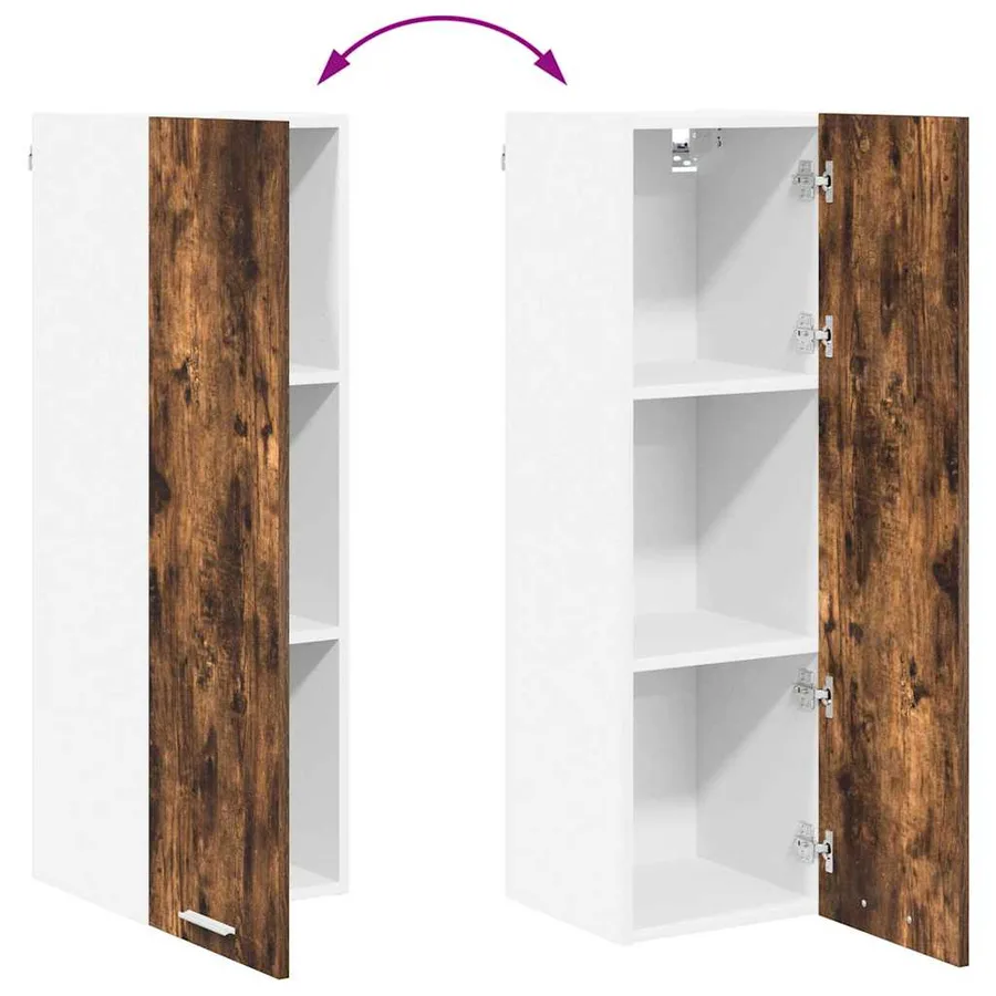 Armoire suspendue Chêne fumé 30 x 31 x 100 cm Bois d'ingénierie - 11