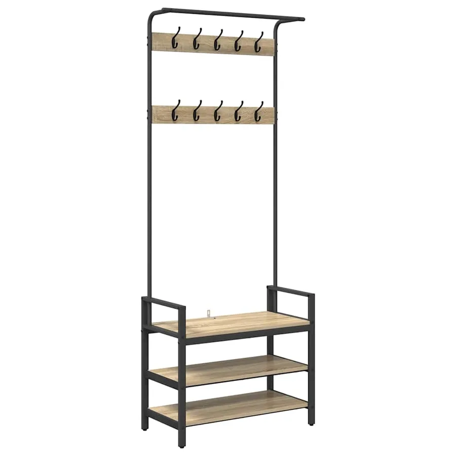 Porte-manteau Chêne Sonoma 75 x 34 x 184 cm Bois d'ingénierie - 2