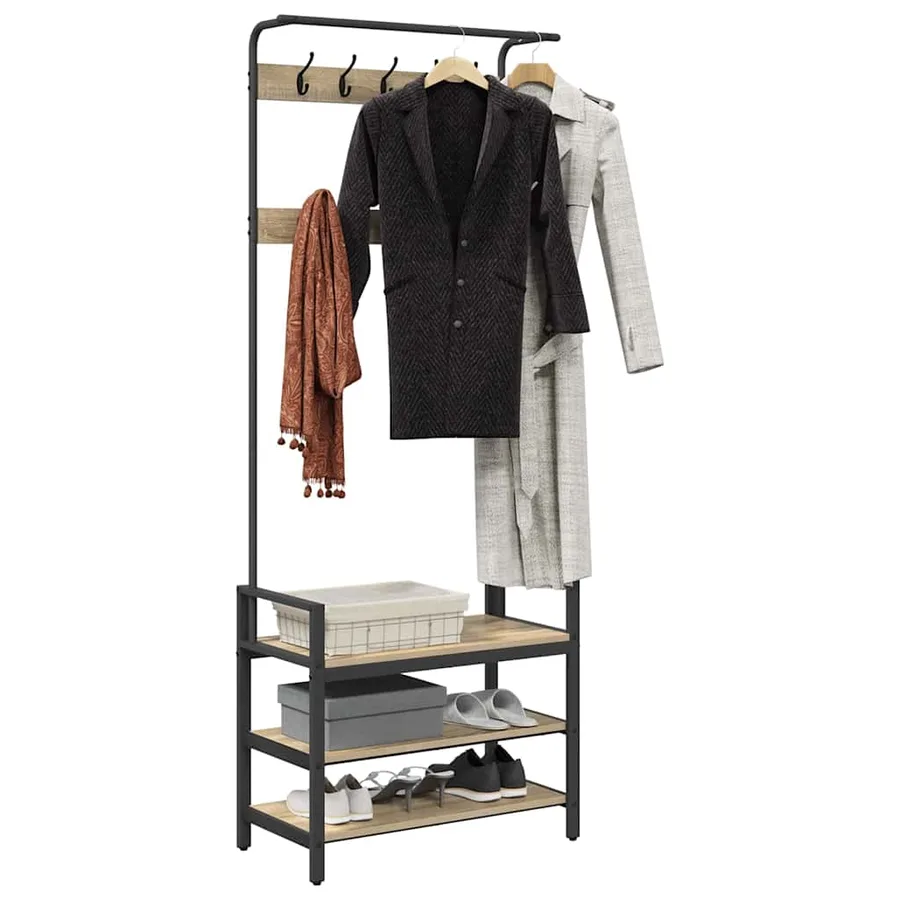 Porte-manteau Chêne Sonoma 75 x 34 x 184 cm Bois d'ingénierie - 3