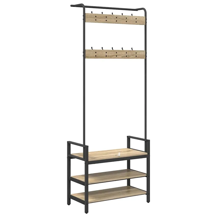 Porte-manteau Chêne Sonoma 75 x 34 x 184 cm Bois d'ingénierie - 7