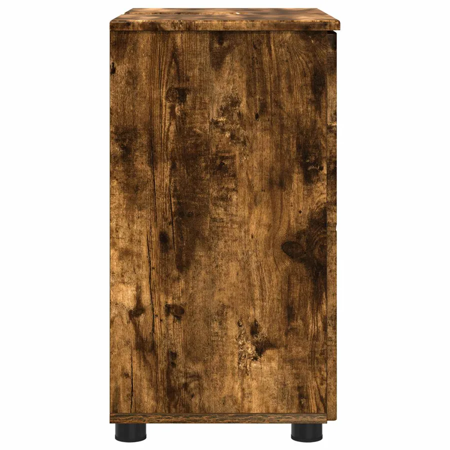 Cabinet de salle de bain avec porte Chêne fumé 61 x 35 x 64 cm - 7