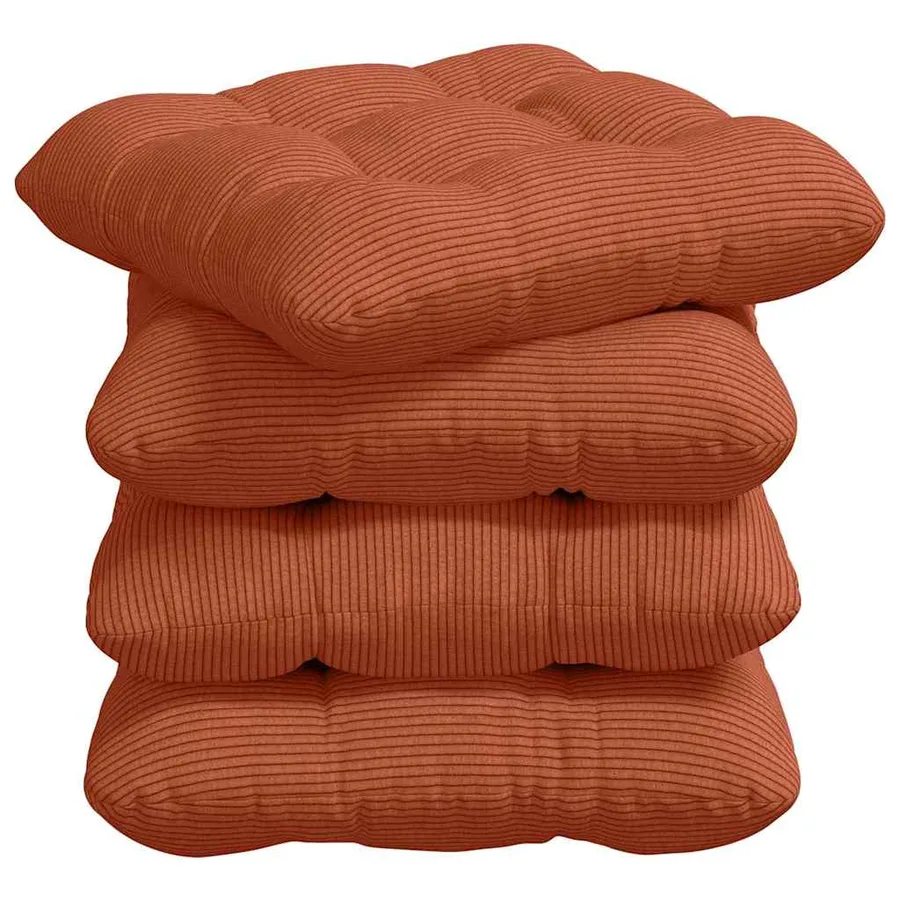 Coussins de siège 4 pcs Rouge orange 45 x 45 cm - 2