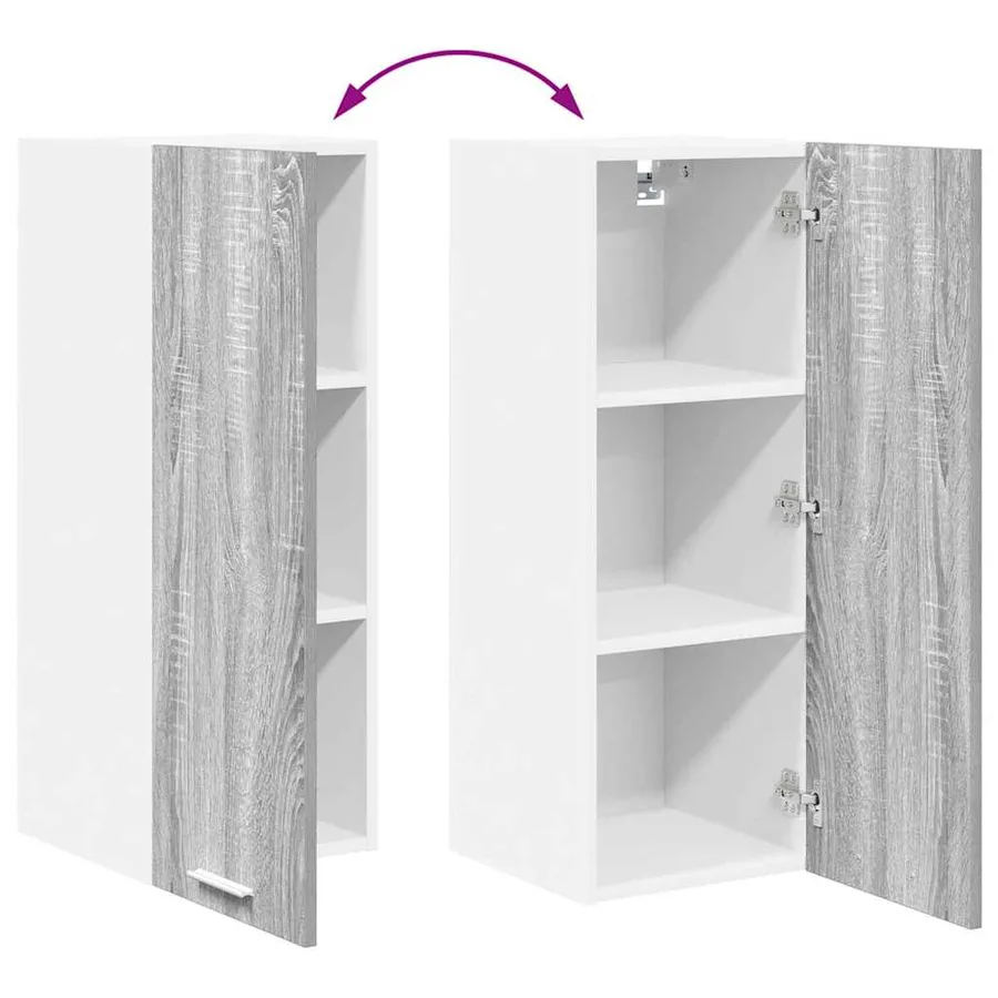 Armoire suspendue Gris Sonoma et Blanc 30 x 31 x 80 cm - 11