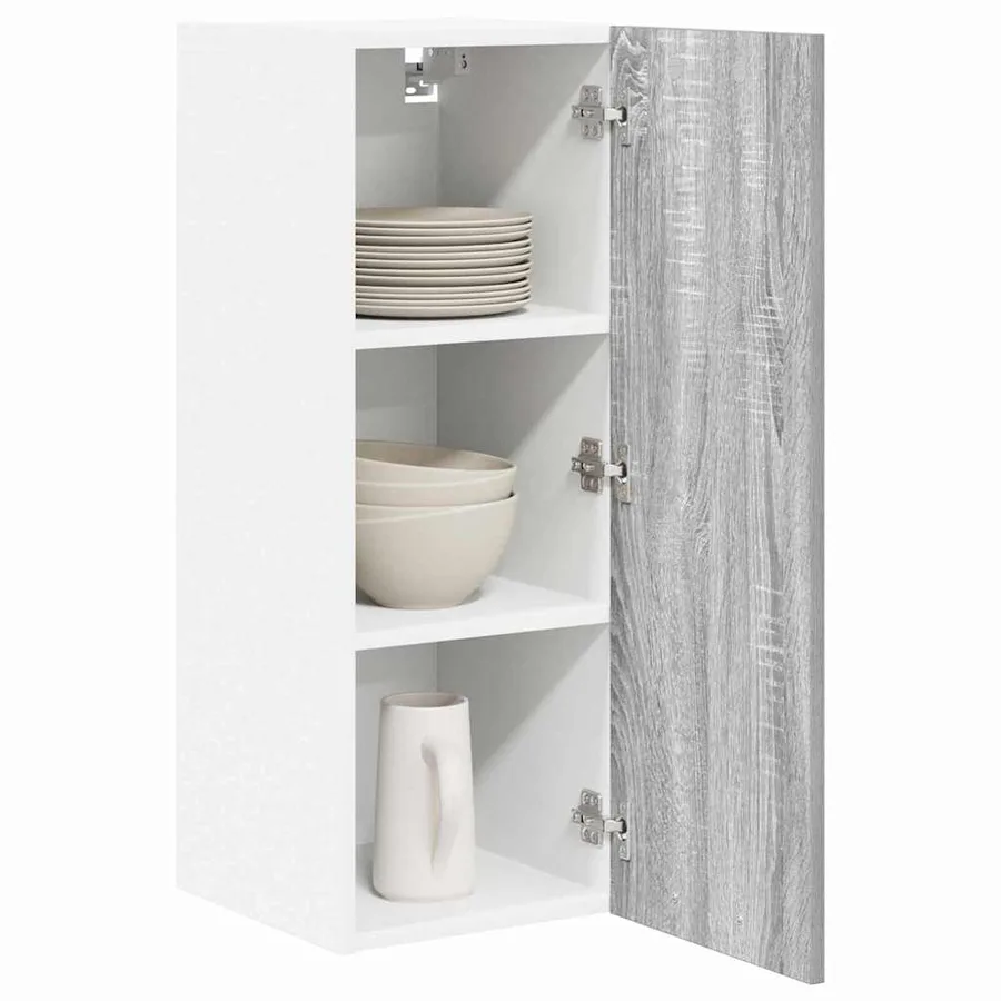 Armoire suspendue Gris Sonoma et Blanc 30 x 31 x 80 cm - 3