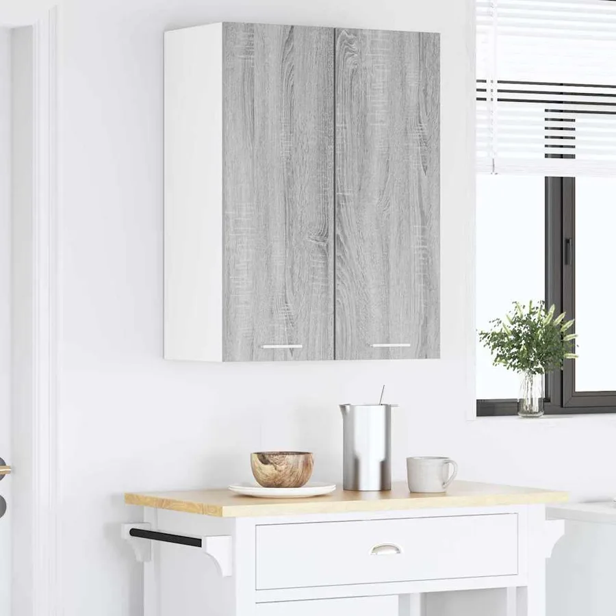 Armoire suspendue Gris Sonoma et Blanc 30 x 31 x 80 cm - 4