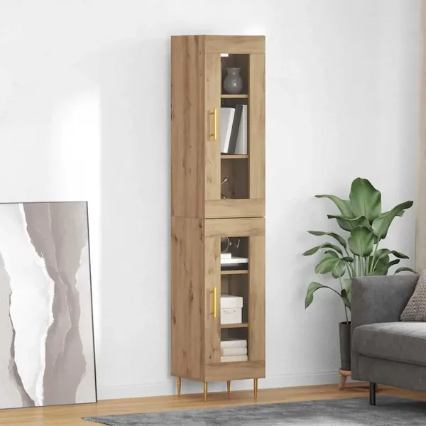 Haut Armoire 2 pcs Chêne artisanal 34,5 x 34 x 180 cm