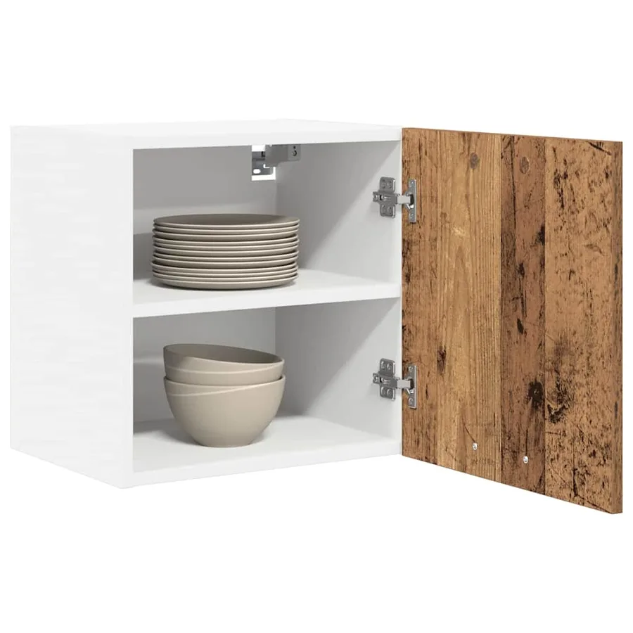 Armoire suspendue Bois ancien et Blanc 40 x 31 x 40 cm - 3