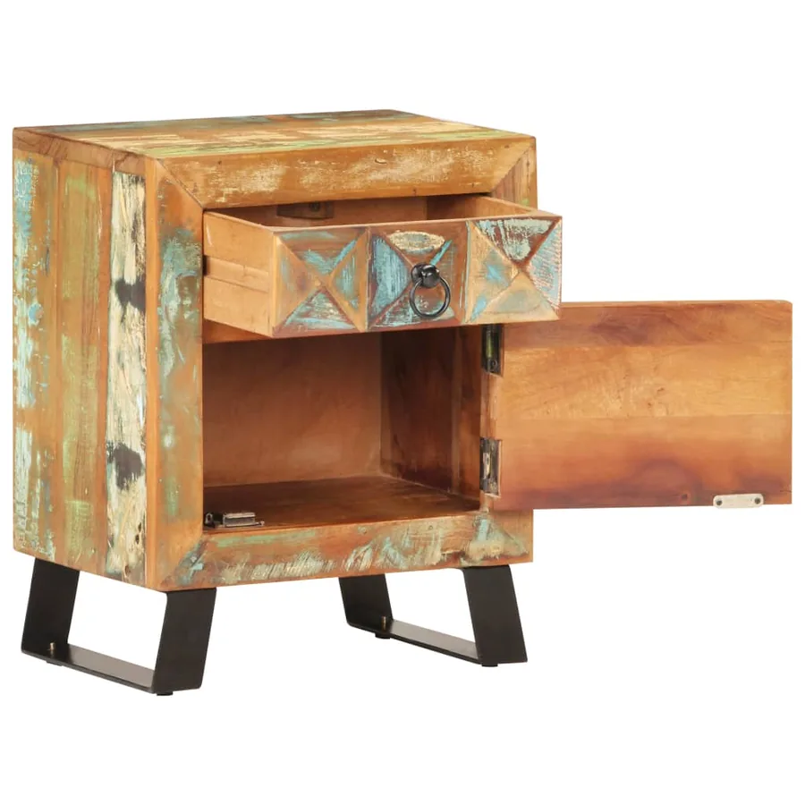 Table de chevet 40 x 30 x 50 cm Bois de récupération massif - 2