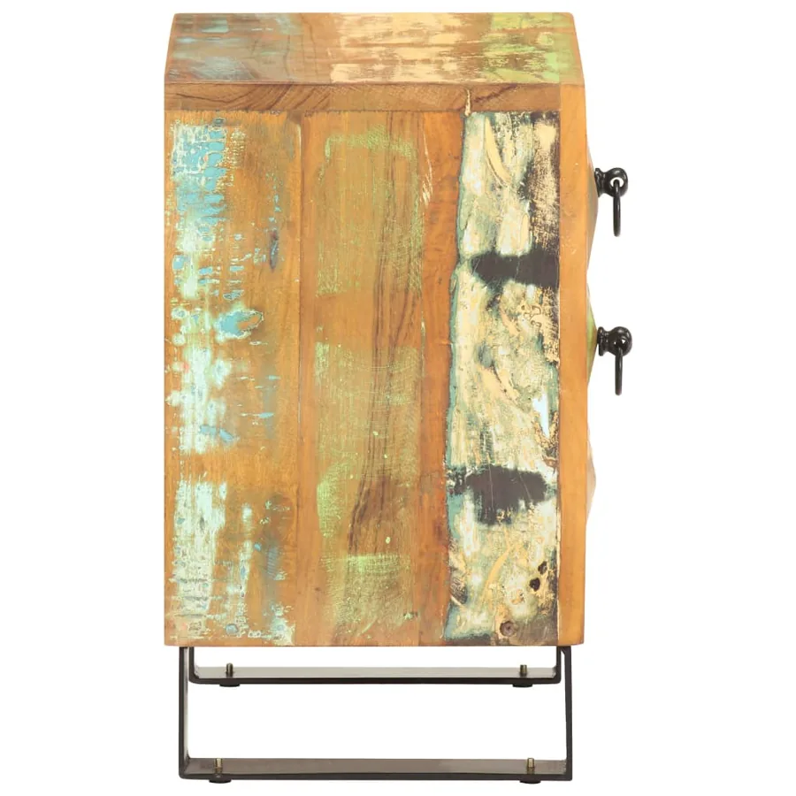 Table de chevet 40 x 30 x 50 cm Bois de récupération massif - 4