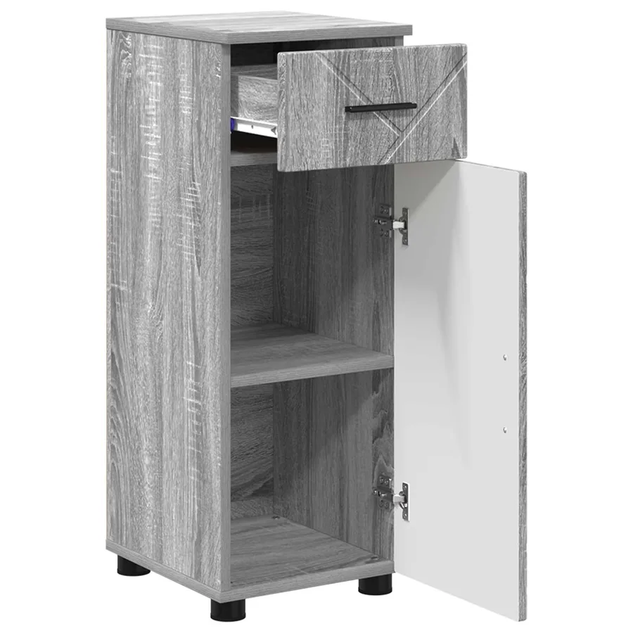 Cabinet de salle de bain avec porte Gris Sonoma 30 x 35 x 80 cm - 5