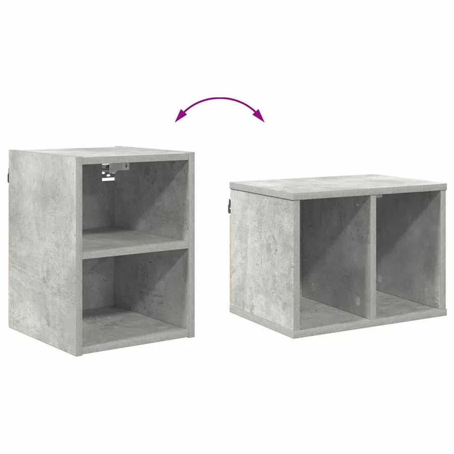 Armoire suspendue avec stockage Gris béton 30 x 29,5 x 40 cm - 10