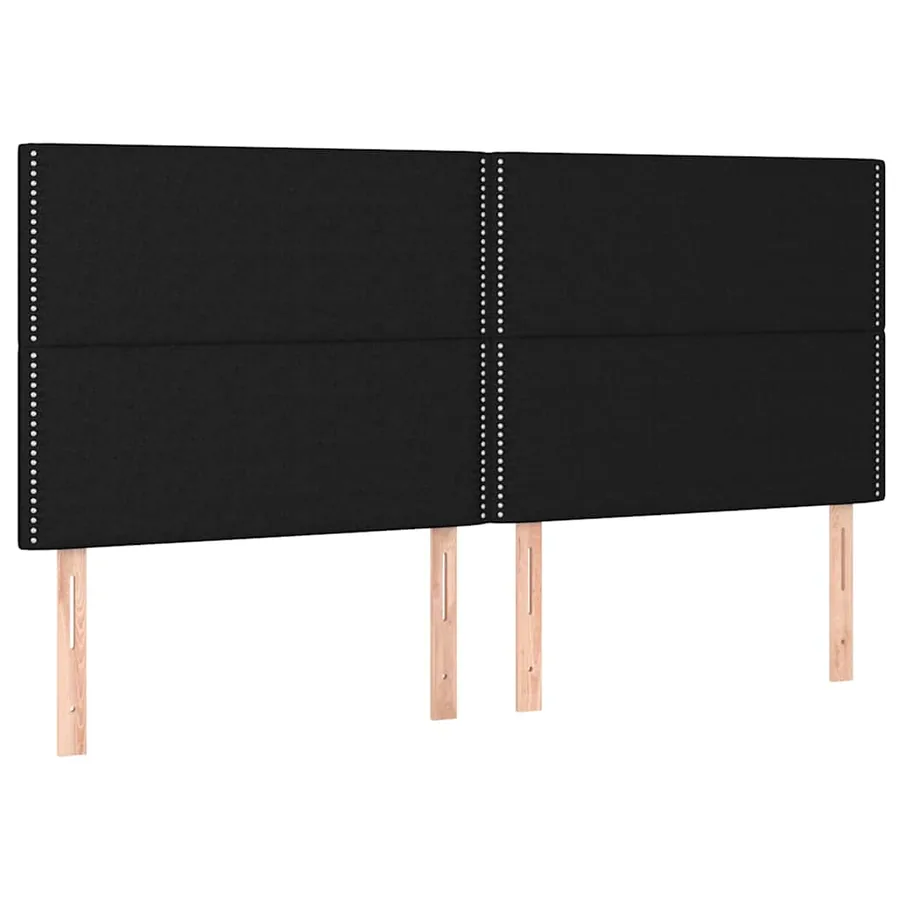 Sommier à lattes de lit avec matelas Noir 160x200 cm Tissu - 6