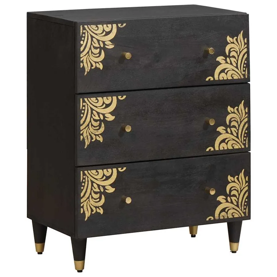 Ensemble de Meubles de Salle de Bain avec tiroir 3 pcs Noir - 4