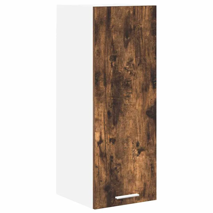Armoire suspendue Chêne fumé et Blanc 30 x 31 x 80 cm - 2