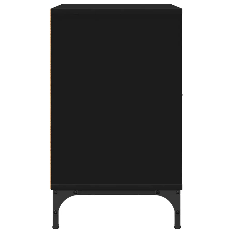 Cabinet de chevet Noir 49 x 36 x 61 cm Bois d'ingénierie - 7