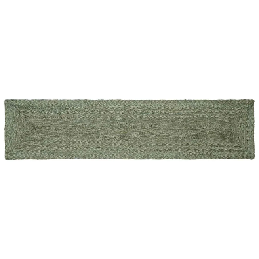 Tapis de surface Rectangulaire Vert olive 60 x 300 cm Jute