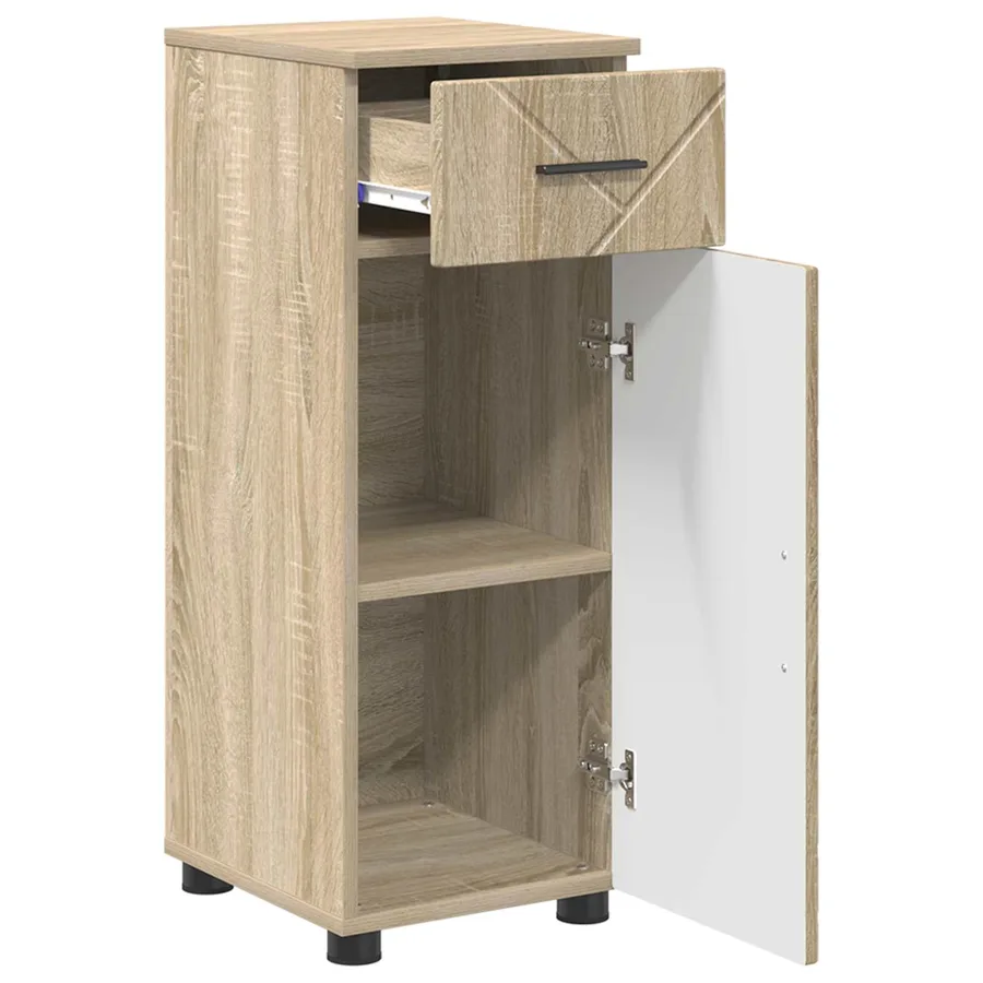 Cabinet de salle de bain Chêne Sonoma 30 x 35 x 80 cm - 5