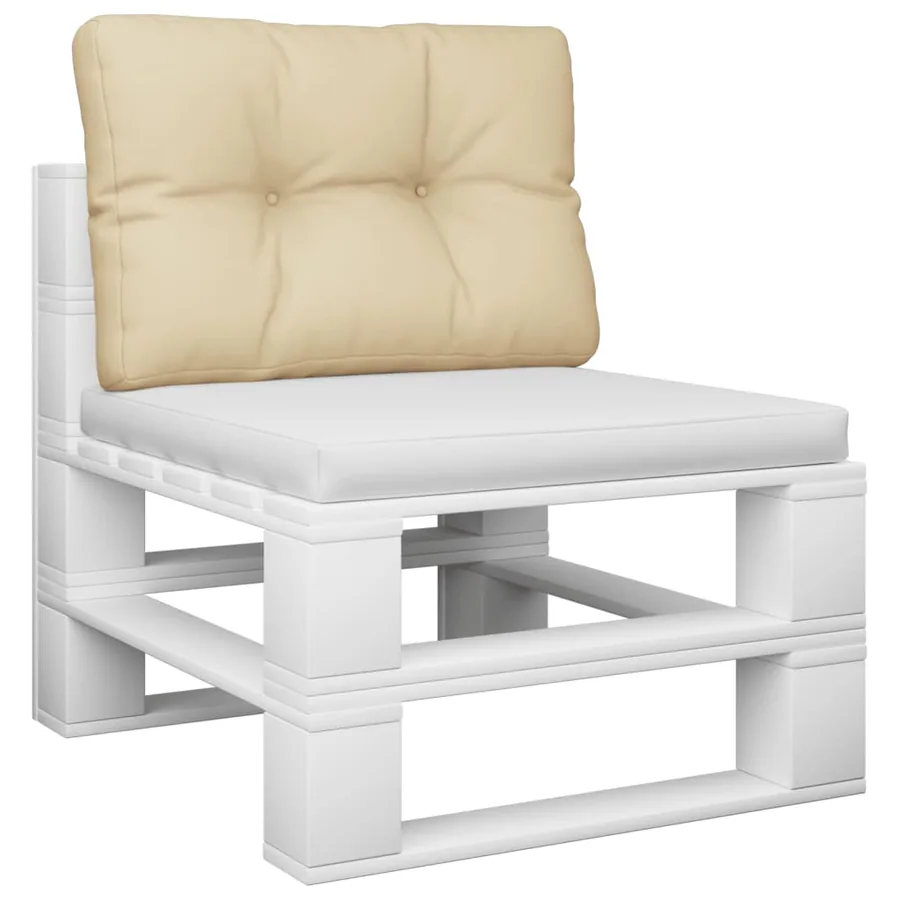Coussin de palette beige 60x40x12 cm tissu - 3