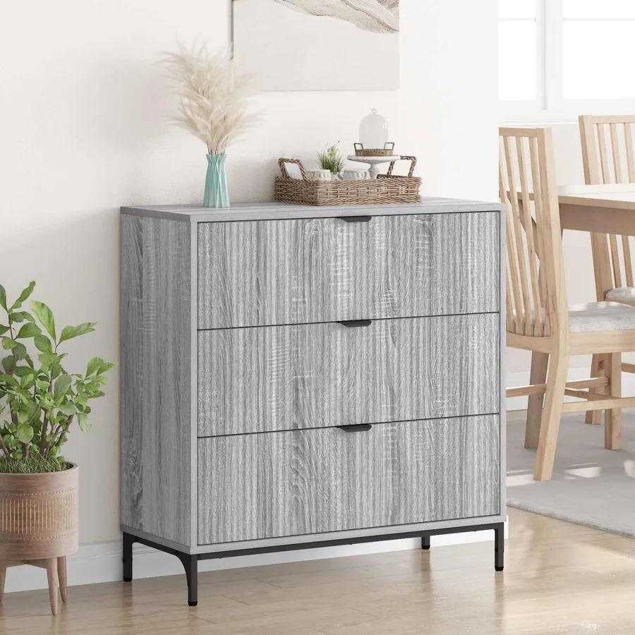 Buffet Gris Sonoma 89,5 x 33 x 82 cm Bois d'ingénierie - 4