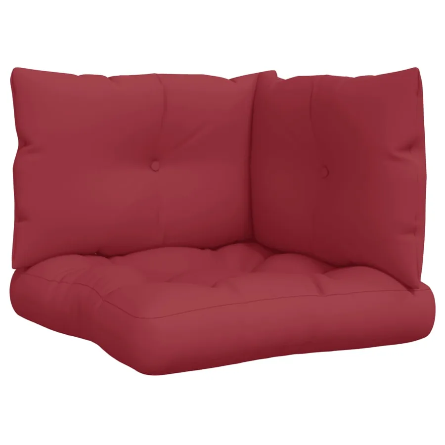 Coussins de palette lot de 3 rouge bordeaux tissu - 2