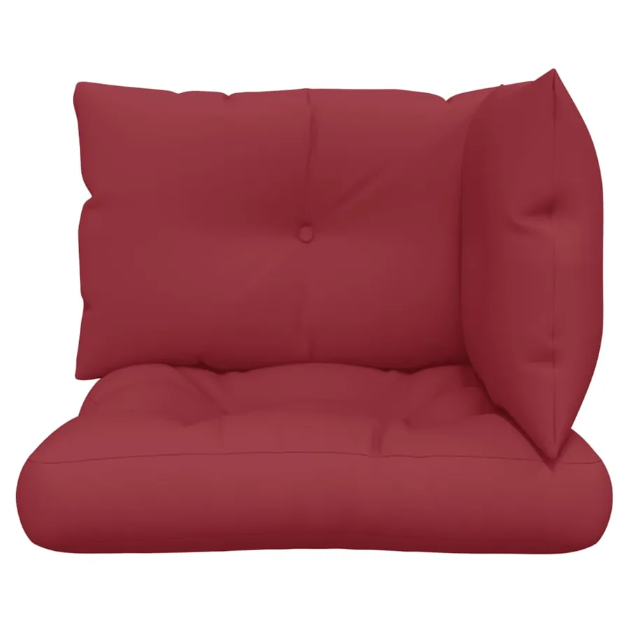 Coussins de palette lot de 3 rouge bordeaux tissu - 6