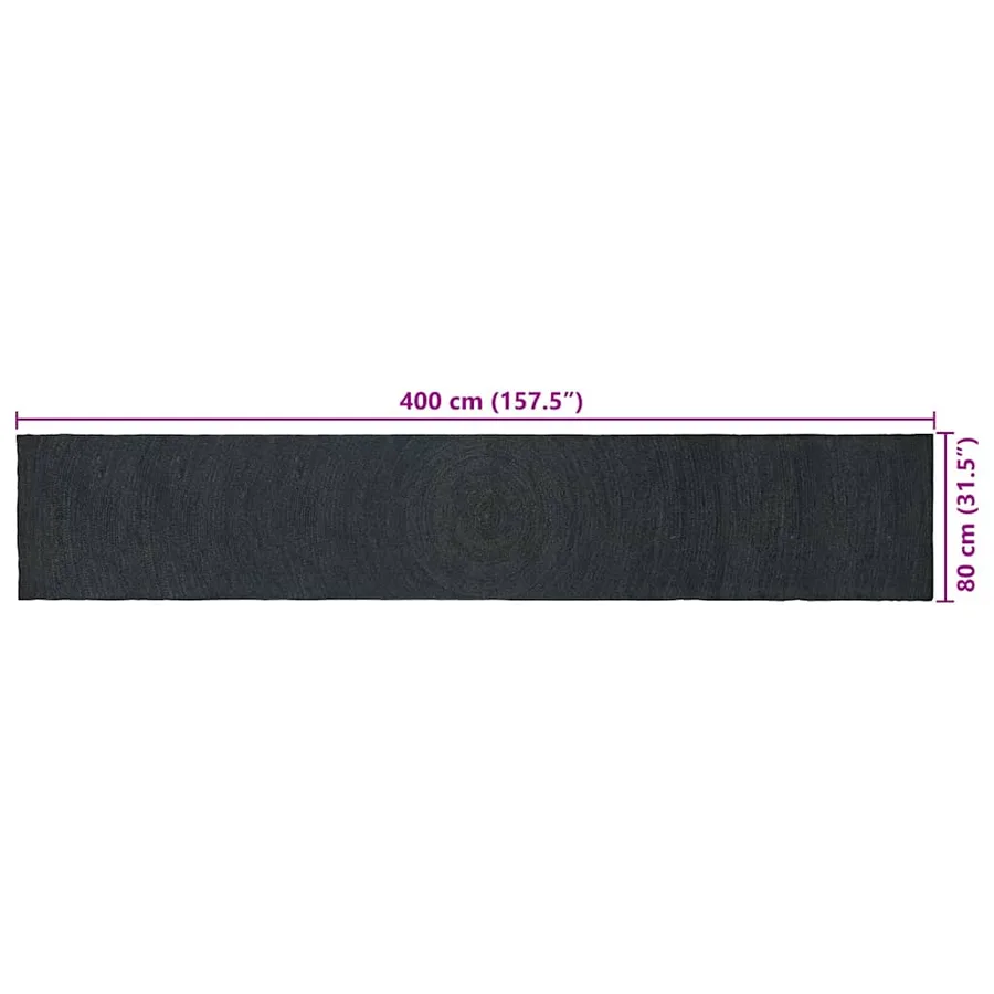 Tapis de surface Gris foncé 80 x 400 cm Jute - 9