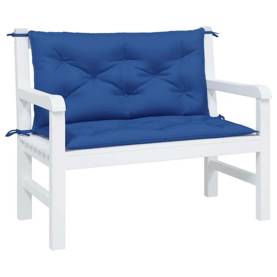 Coussins de banc de jardin lot de 2 bleu royal tissu oxford - 3