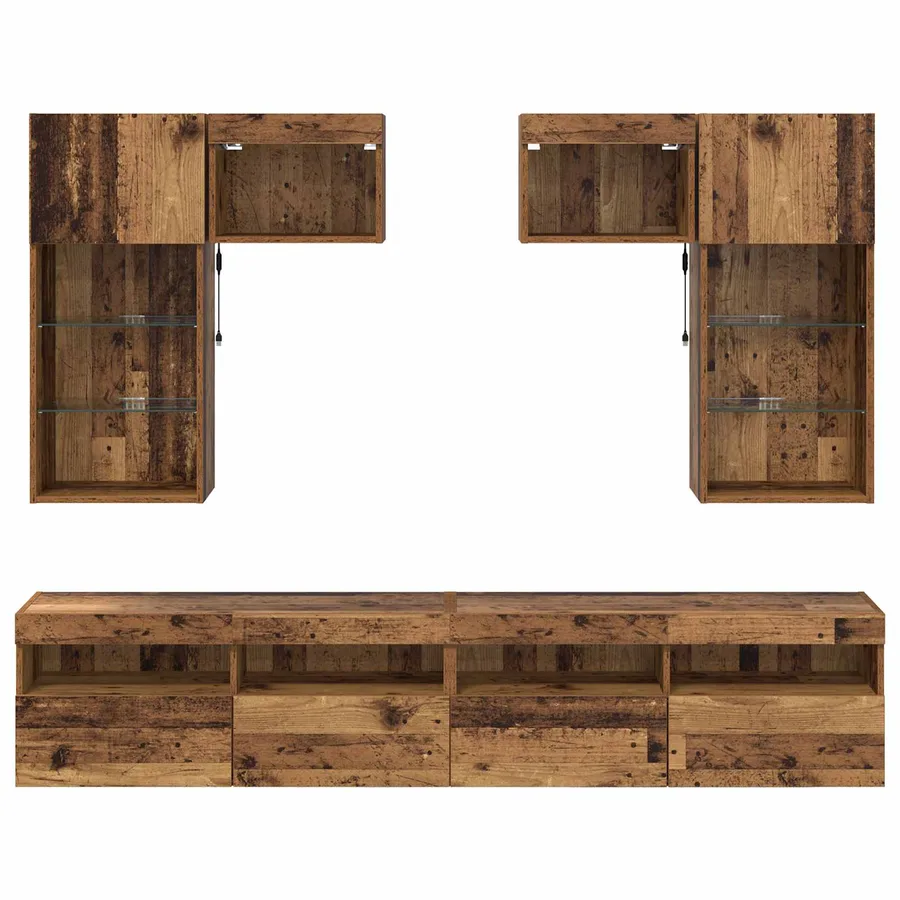 Meubles TV muraux 6 pcs Chêne noir Bois d'ingénierie - 10