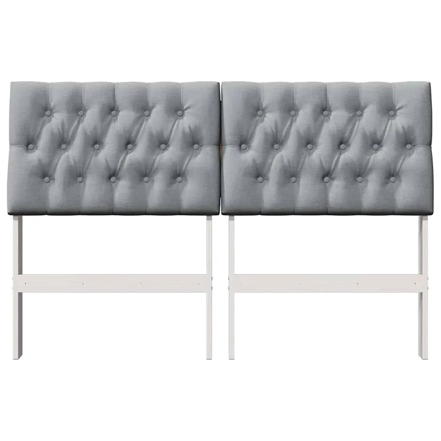Tête de lit capitonnée Gris clair 140 cm Pin massif - 4