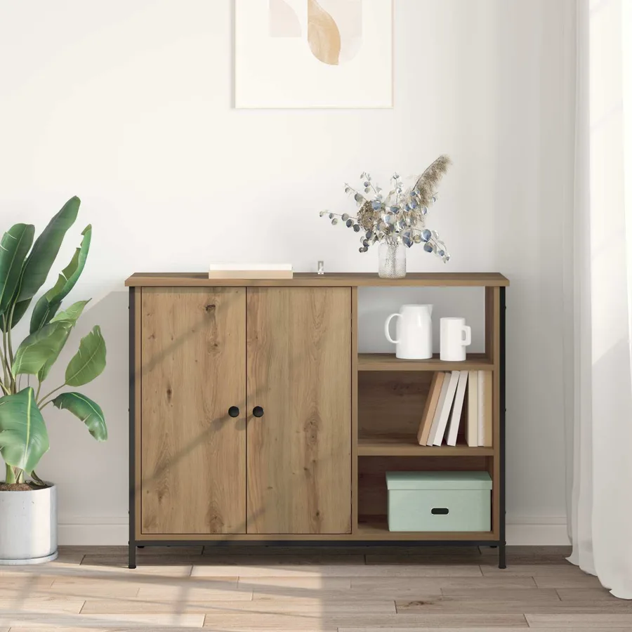 Buffet Chêne artisanal 100 x 33 x 75 cm Bois d'ingénierie - 4
