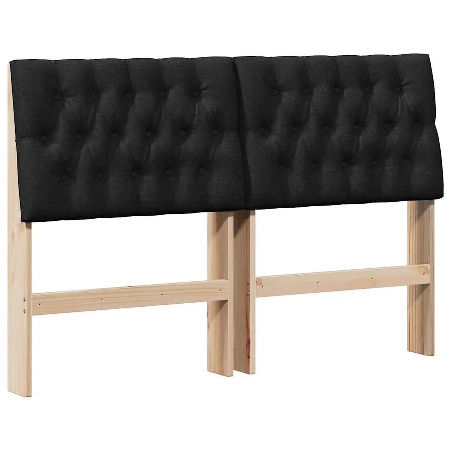 Tête de lit capitonnée Noir 150 cm Pin massif - 2