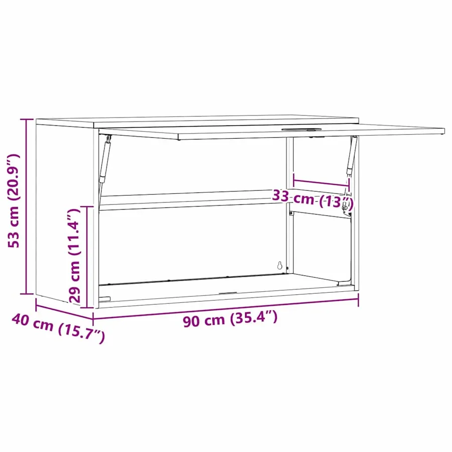 Armoire murale pour garage Vert olive 90 x 40 x 53 cm - 14