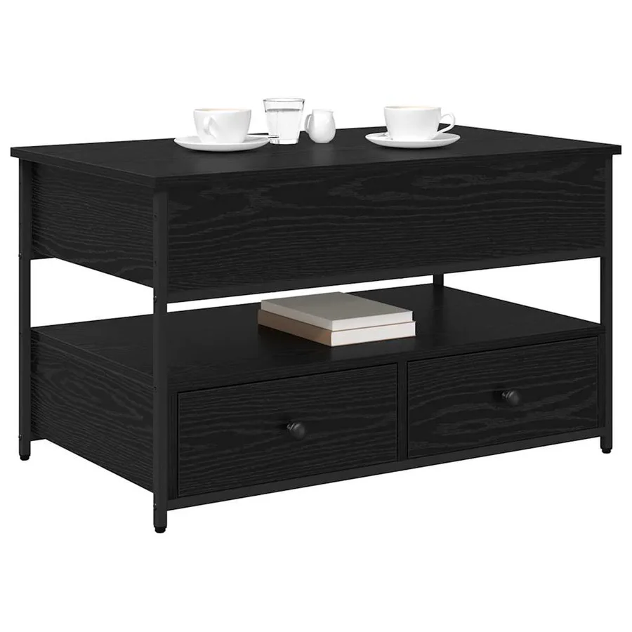 Table basse Chêne noir 85 x 50 x 50 cm Bois d'ingénierie - 3