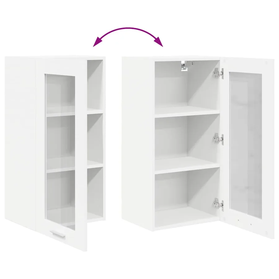 Armoire suspendue 2 pcs Blanc 40 x 31 x 80 cm Bois d'ingénierie - 12