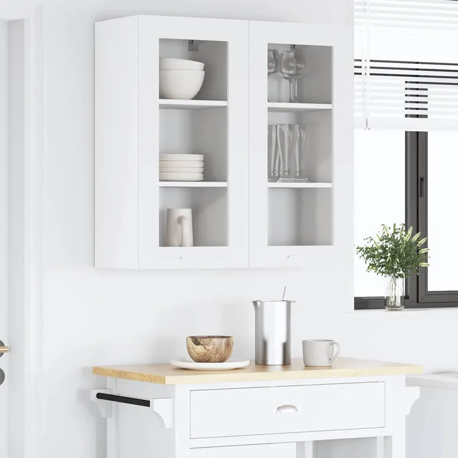 Armoire suspendue 2 pcs Blanc 40 x 31 x 80 cm Bois d'ingénierie - 4