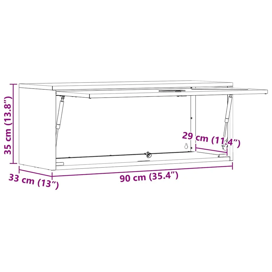 Armoire murale pour garage Vert olive 90 x 33 x 35 cm - 14