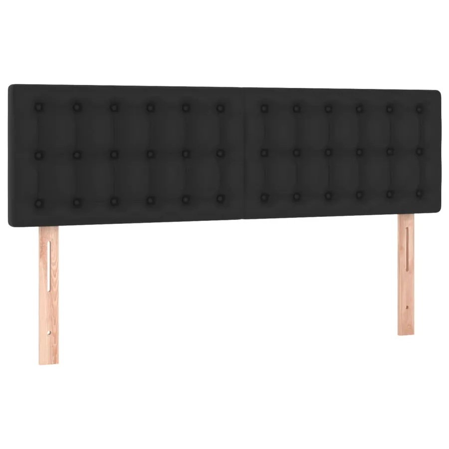 Tête de lit avec LED noir 144x5x78/88 cm similicuir - 4