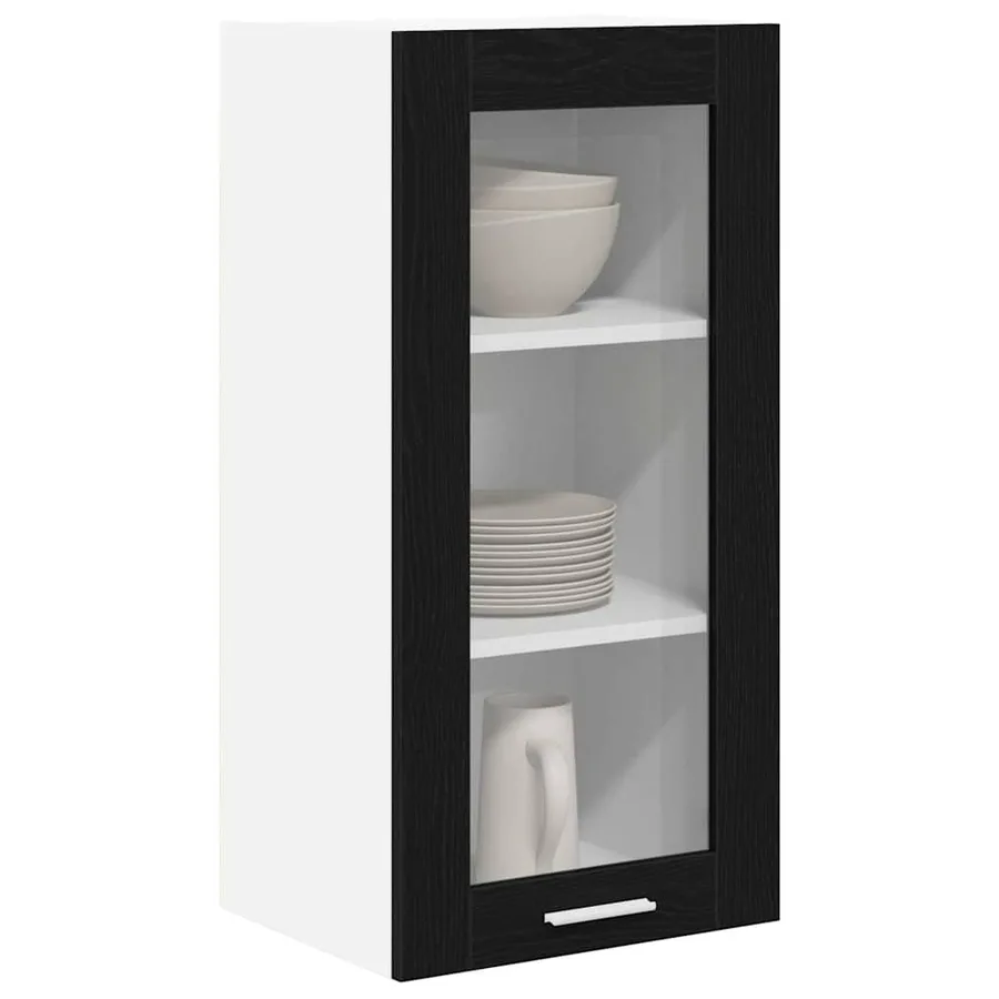 Armoire suspendue avec porte 2 pcs Chêne noir 40 x 31 x 80 cm - 3