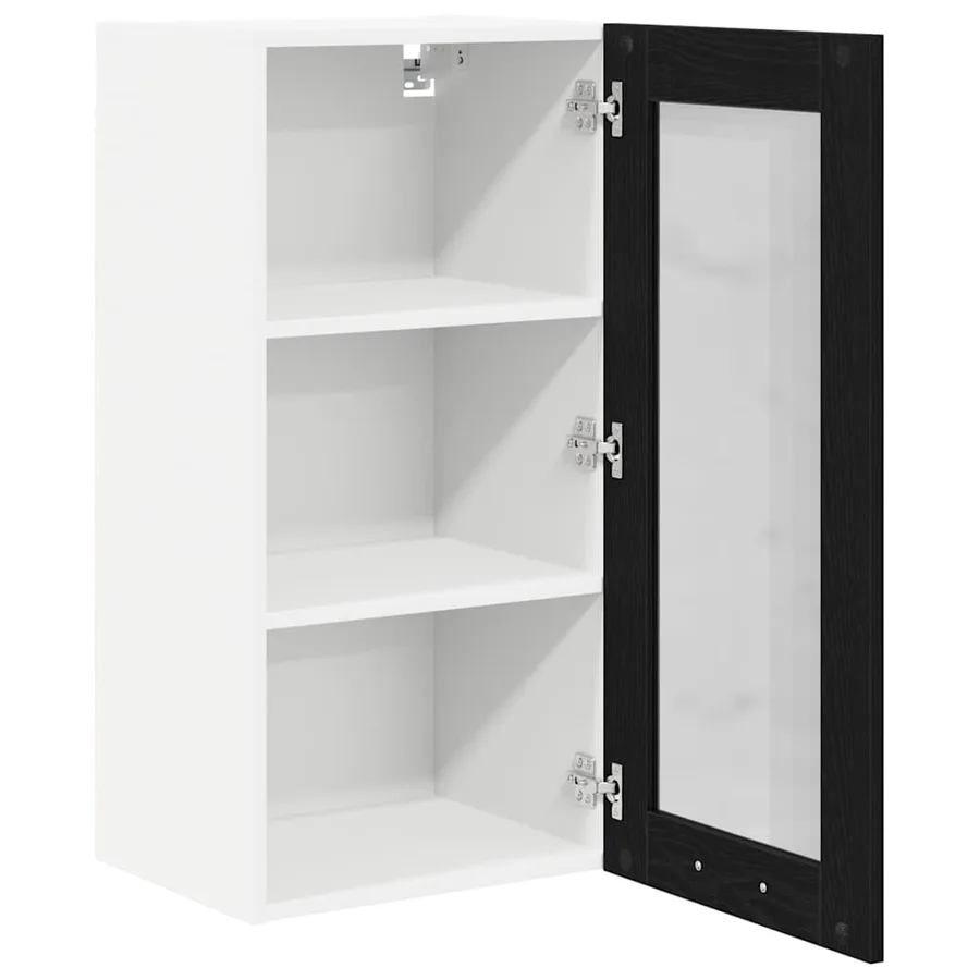 Armoire suspendue avec porte 2 pcs Chêne noir 40 x 31 x 80 cm - 5