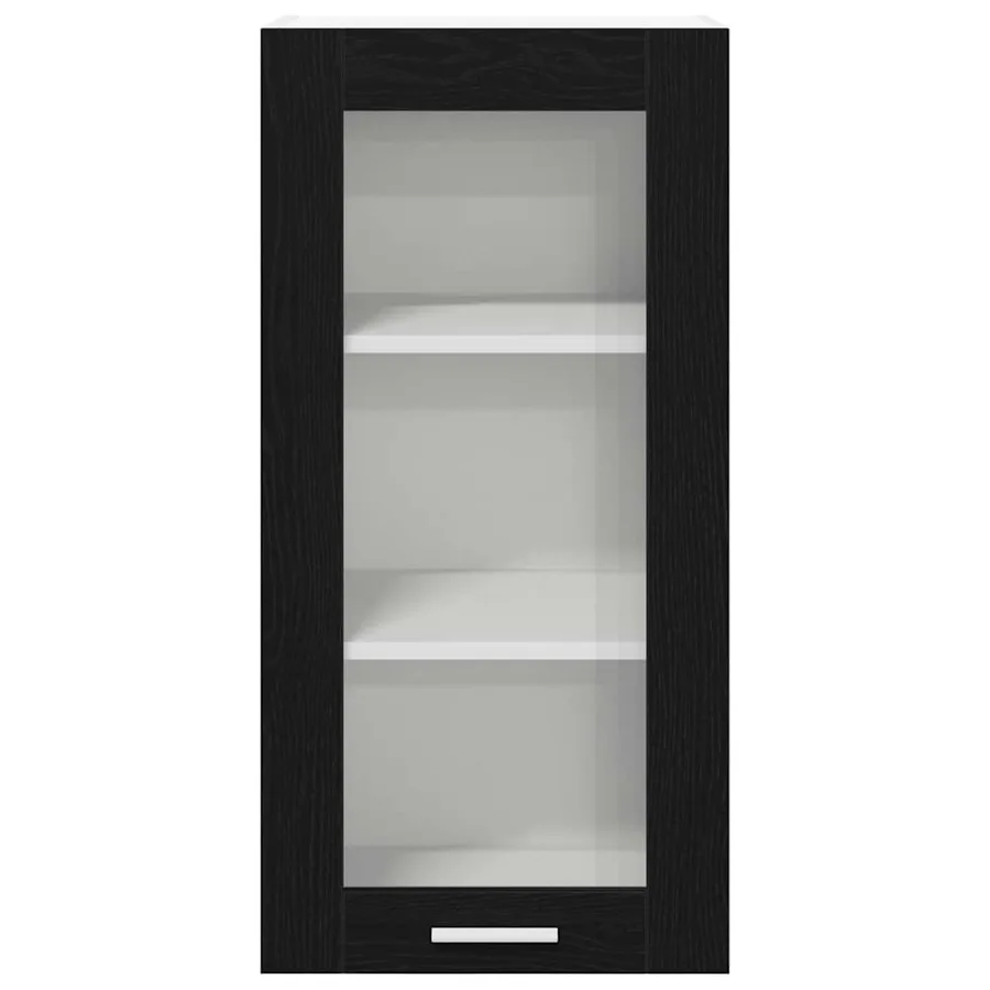 Armoire suspendue avec porte 2 pcs Chêne noir 40 x 31 x 80 cm - 7