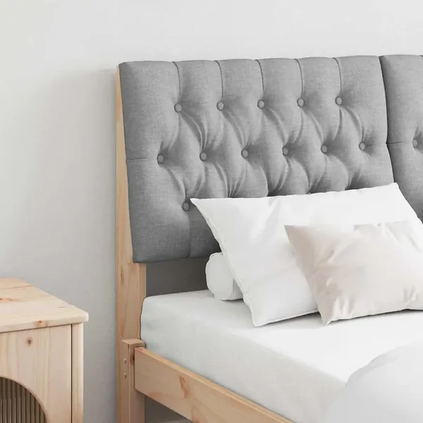 Tête de lit capitonnée Gris clair 160 cm Pin massif