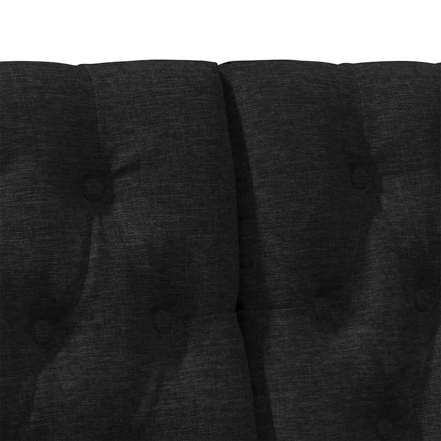 Tête de lit capitonnée Noir 140 cm Pin massif - 7