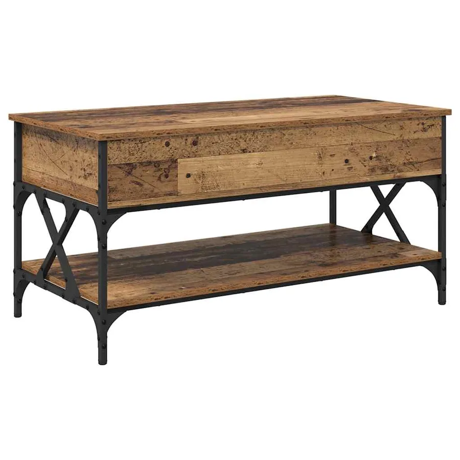 Table basse Bois Ancien 100 x 50 x 50 cm Bois d'ingénierie - 2
