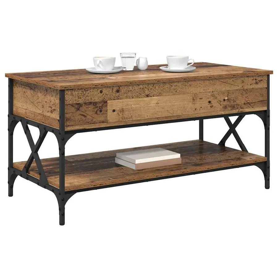 Table basse Bois Ancien 100 x 50 x 50 cm Bois d'ingénierie - 3