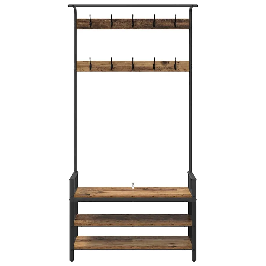 Porte-manteau Bois ancien 95 x 34 x 184 cm Bois d'ingénierie - 5