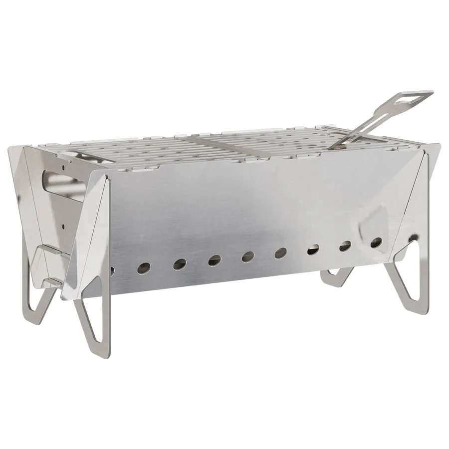 Foyer de camping 42 x 22 x 18 cm Acier inoxydable Argenté - 2