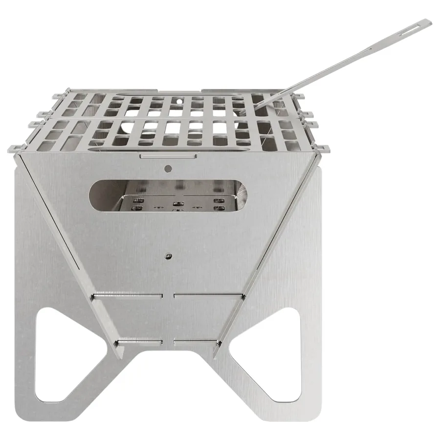 Foyer de camping 42 x 22 x 18 cm Acier inoxydable Argenté - 5