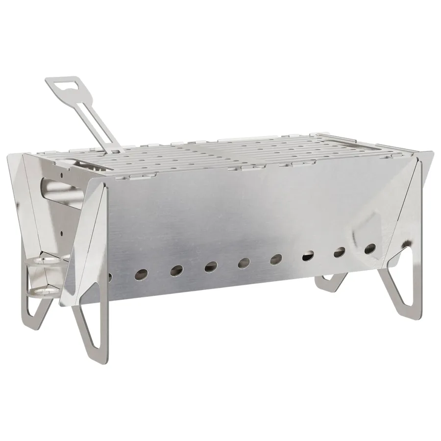 Foyer de camping 42 x 22 x 18 cm Acier inoxydable Argenté - 6