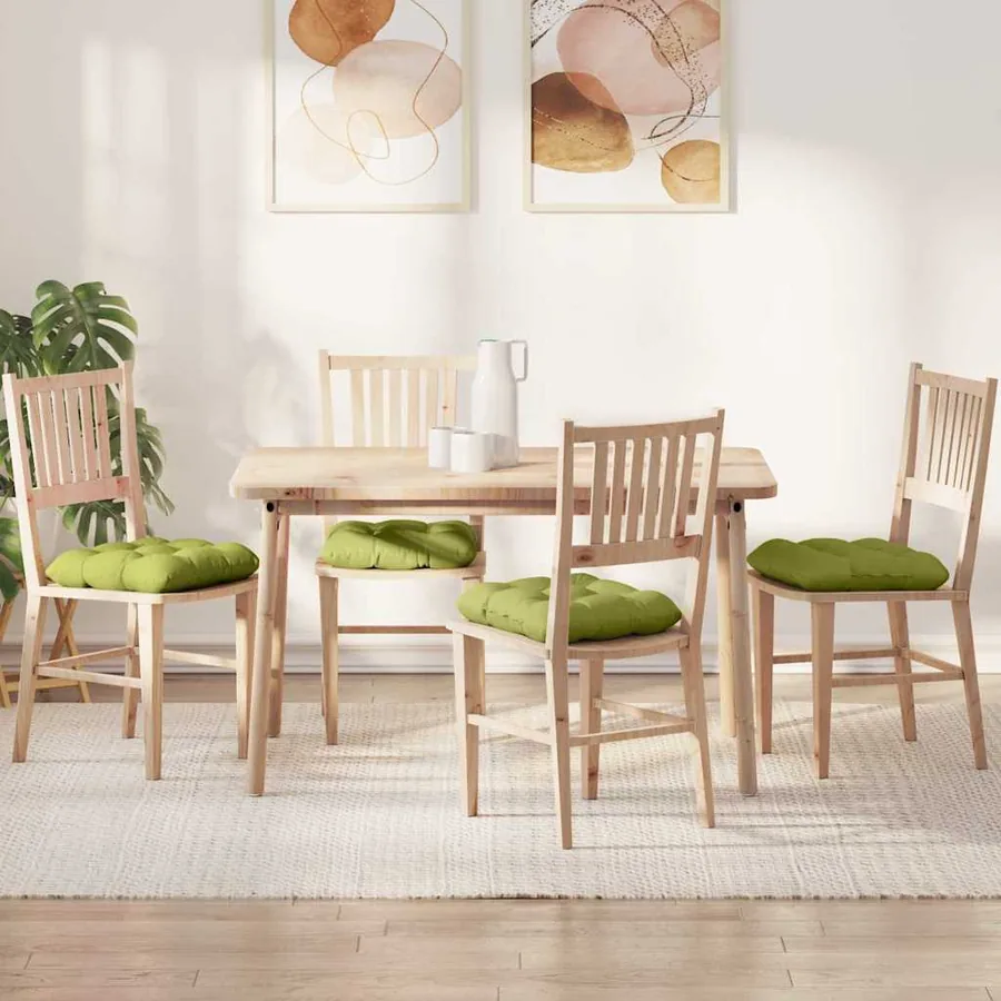 Coussins de siège 4 pcs Vert clair 45 x 45 x 12 cm tissu